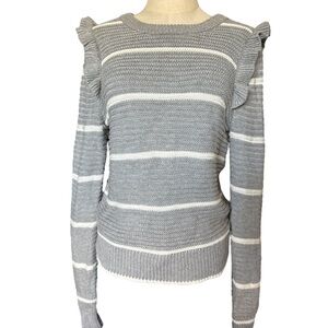 Banana Republic Gray and White Striped Sweater